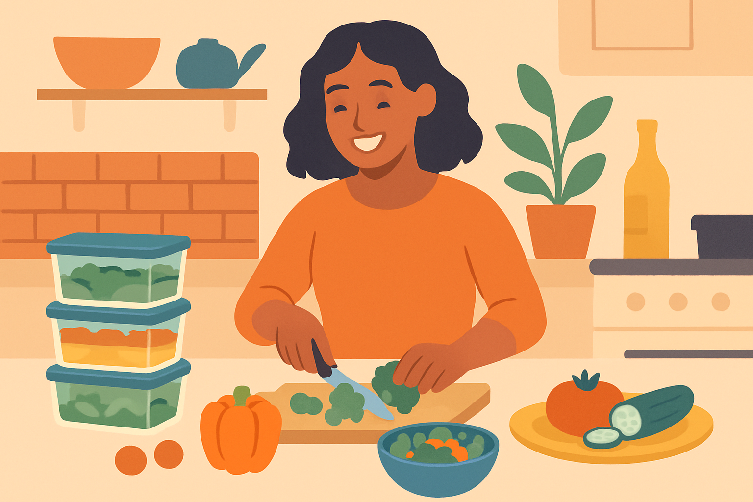 Préparation d'un repas économique à la maison grâce au batch cooking