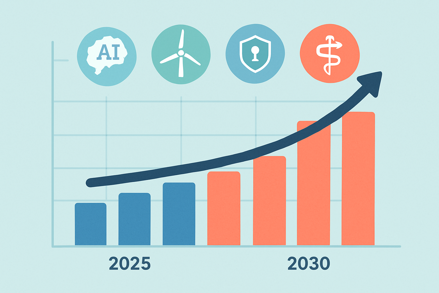 Illustration graphique des évolutions salariales prévues et secteurs porteurs en 2025 et au-delà