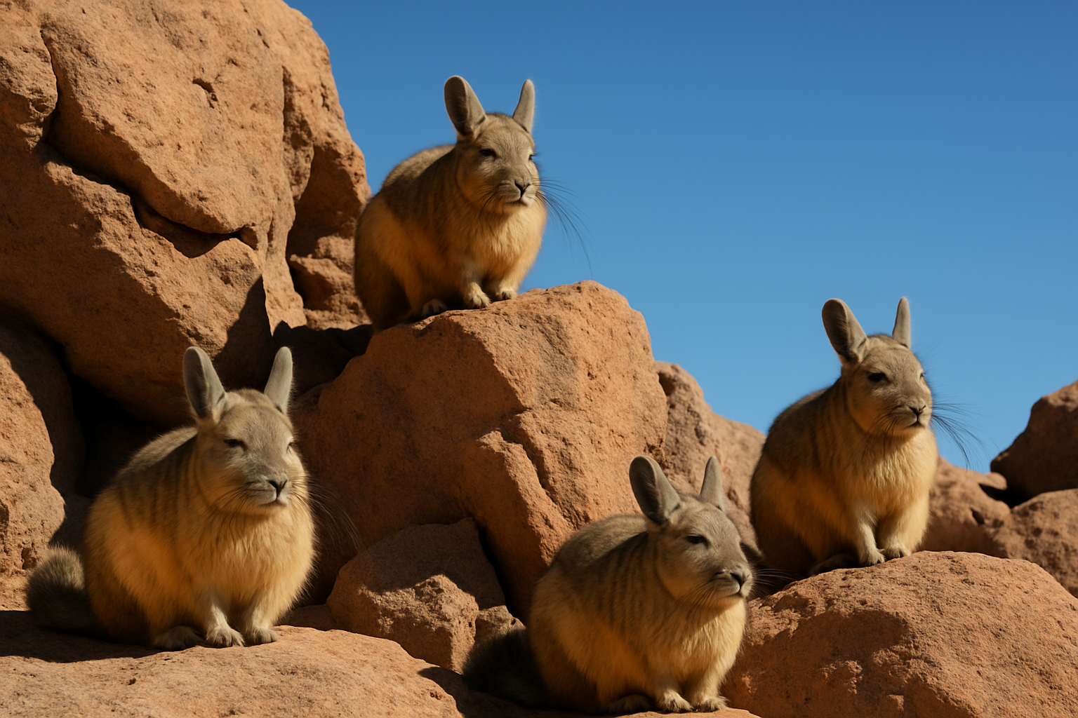 Le viscacha, un rongeur emblématique du désert d'Atacama, adapté à la vie dans les milieux rocheux et arides.