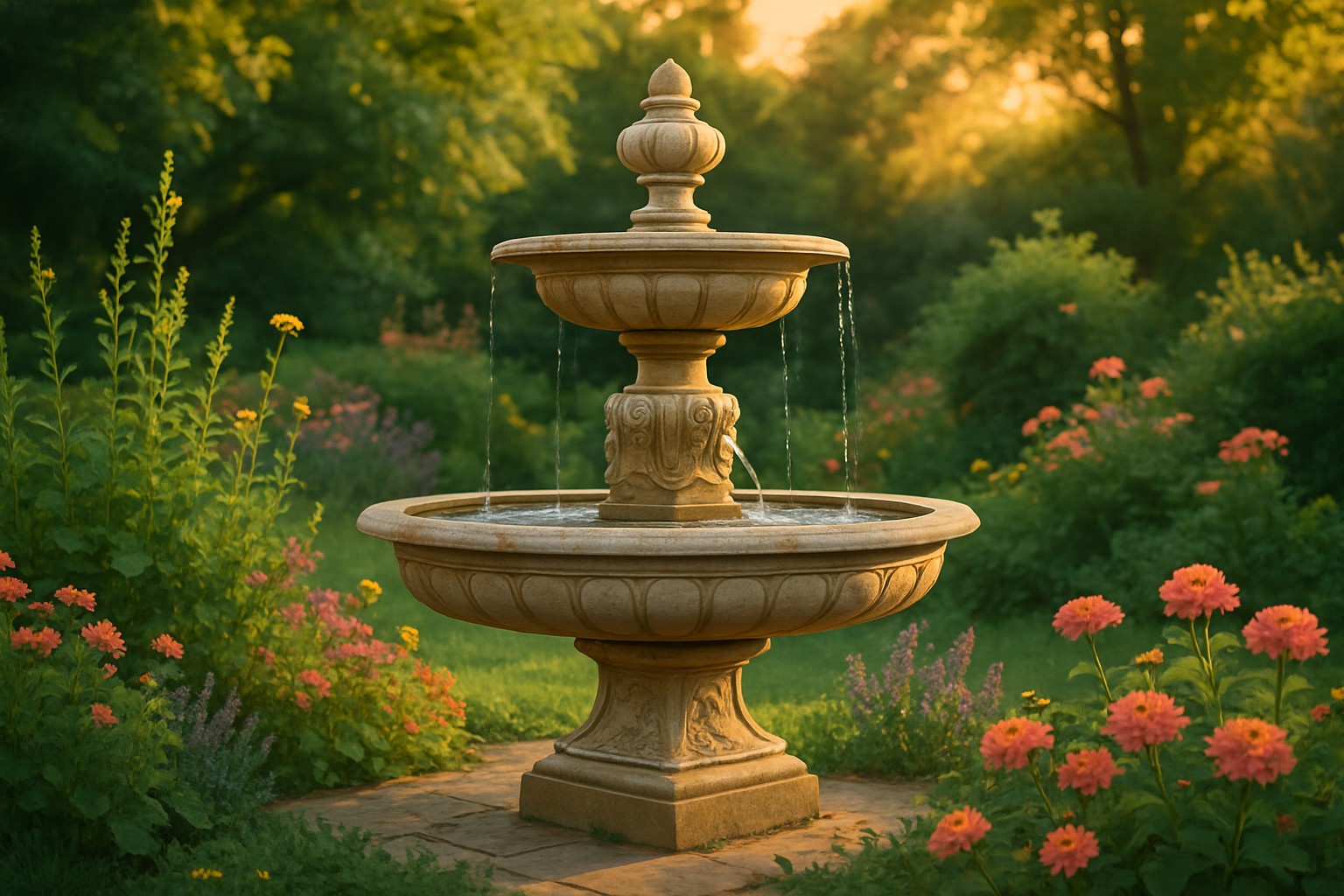 Fontaine de jardin en pierre ancienne - Choisir selon budget