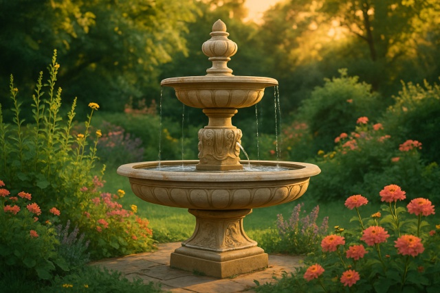 Fontaine de jardin en pierre ancienne - Choisir selon budget