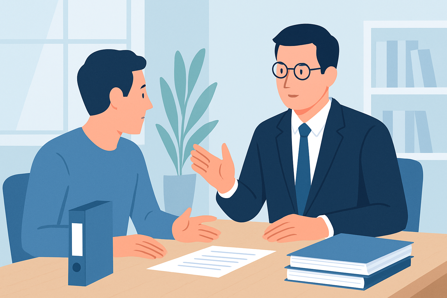 Un salarié en consultation avec un avocat spécialisé pour contester un licenciement économique déguisé.