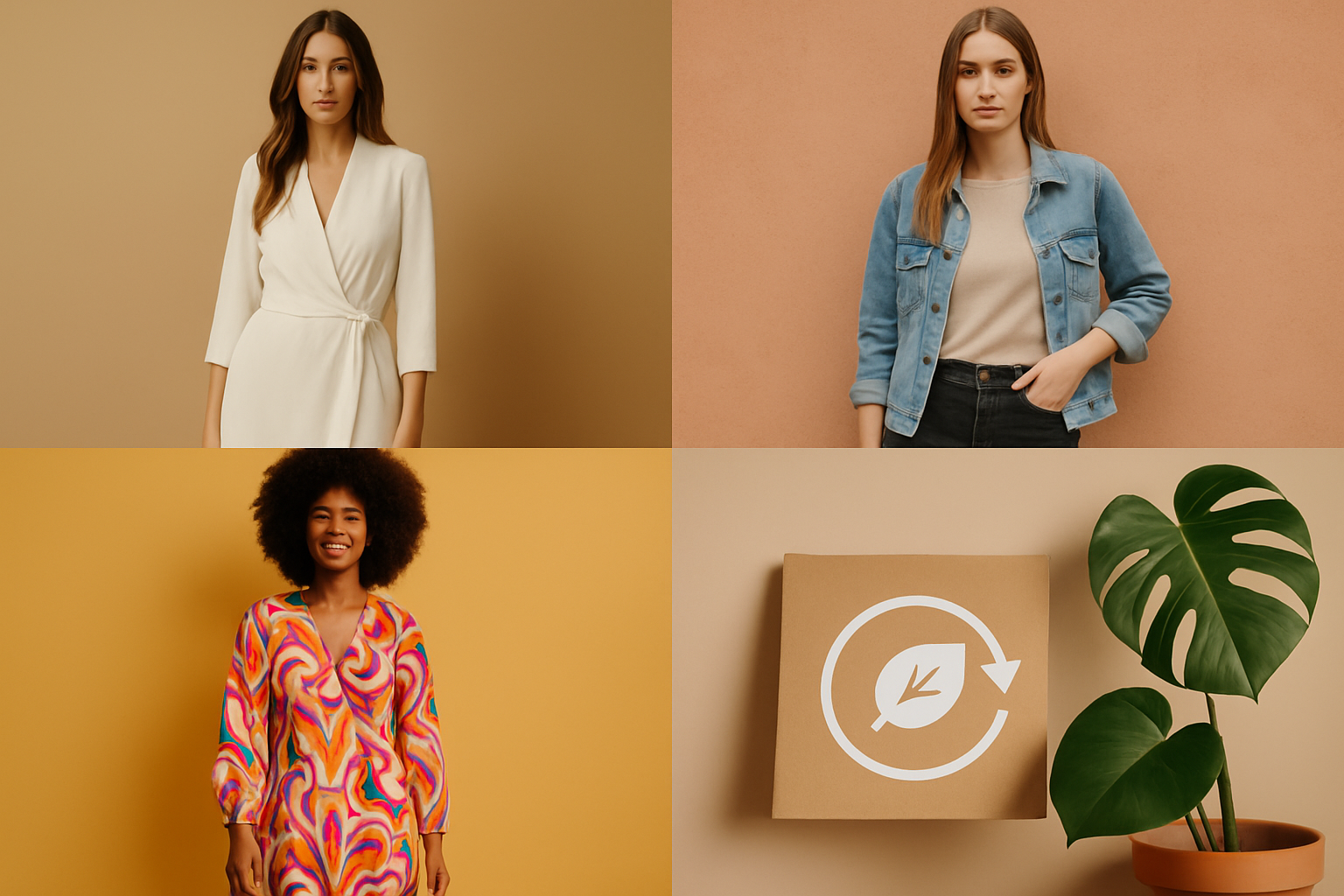 Photo illustrant une sélection représentative de vêtements féminins de marques espagnoles iconiques