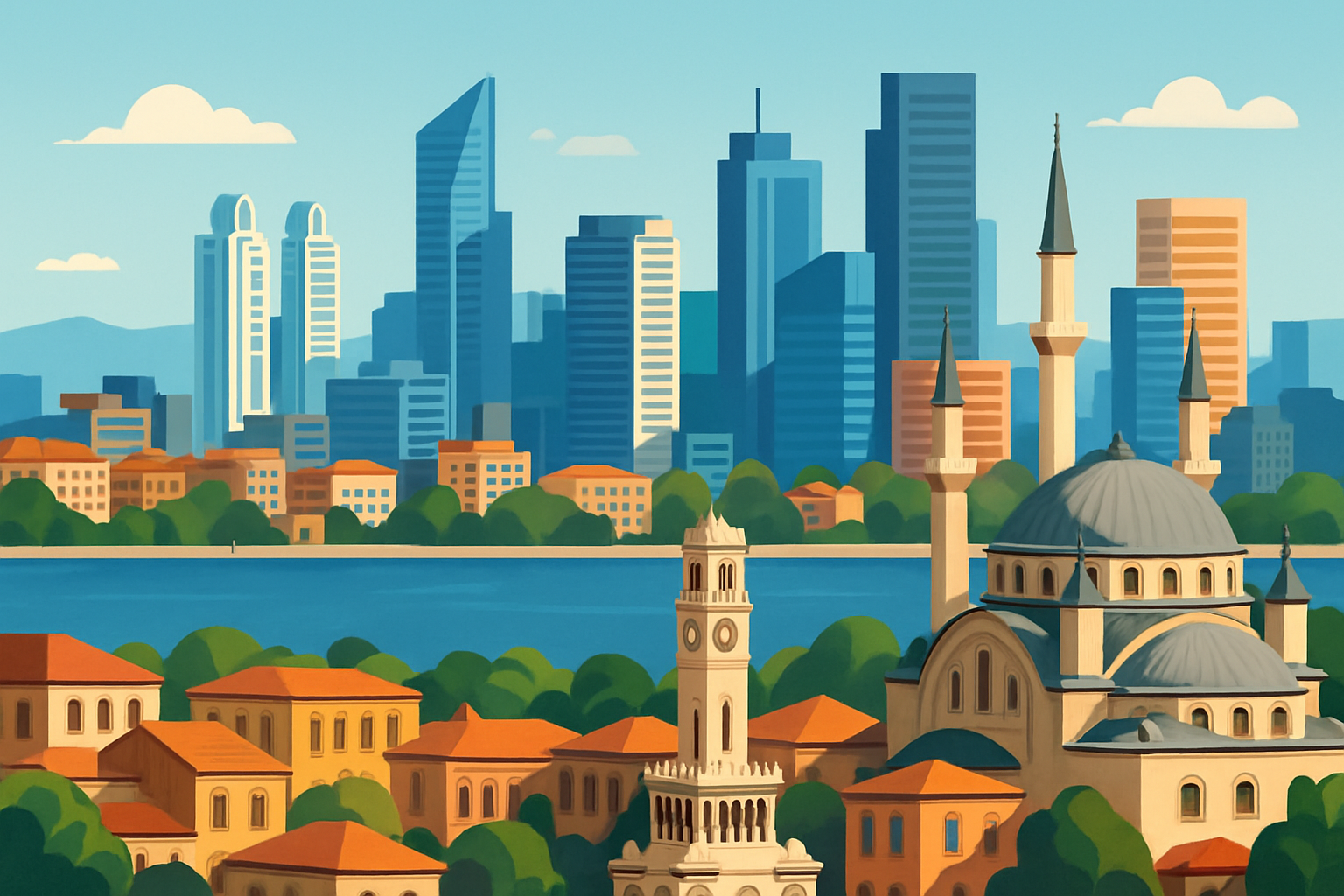 Panorama illustrant le développement urbain et le niveau de vie réel en Turquie en 2025