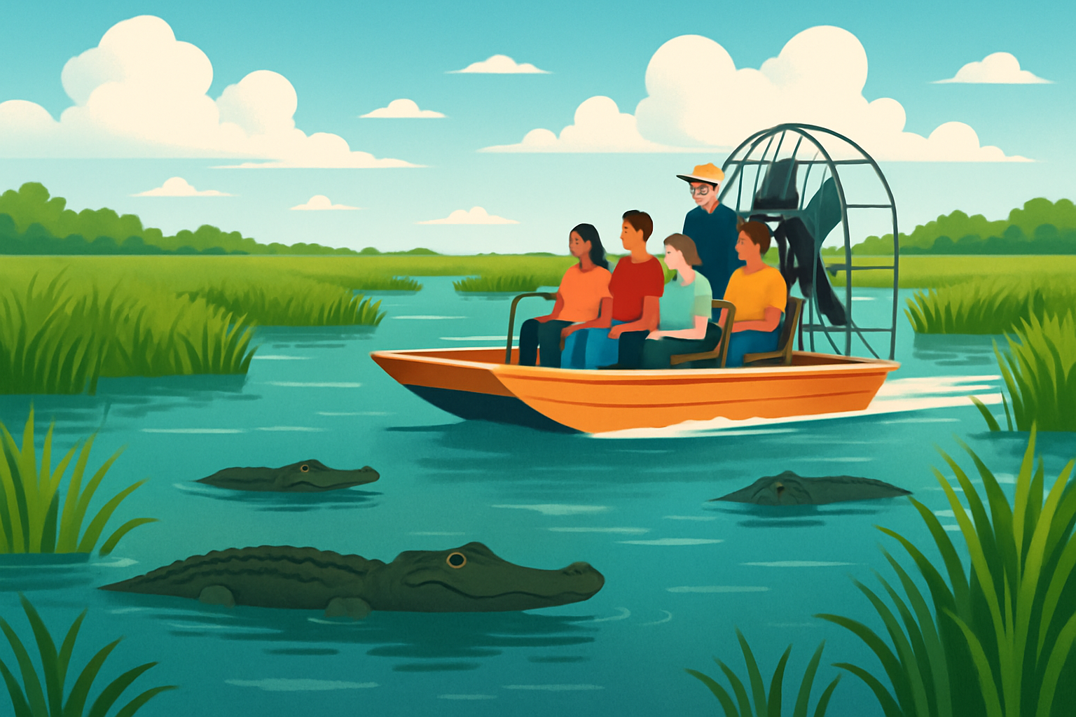 Tour en airboat dans les Everglades avec observation d’alligators dans leur habitat naturel